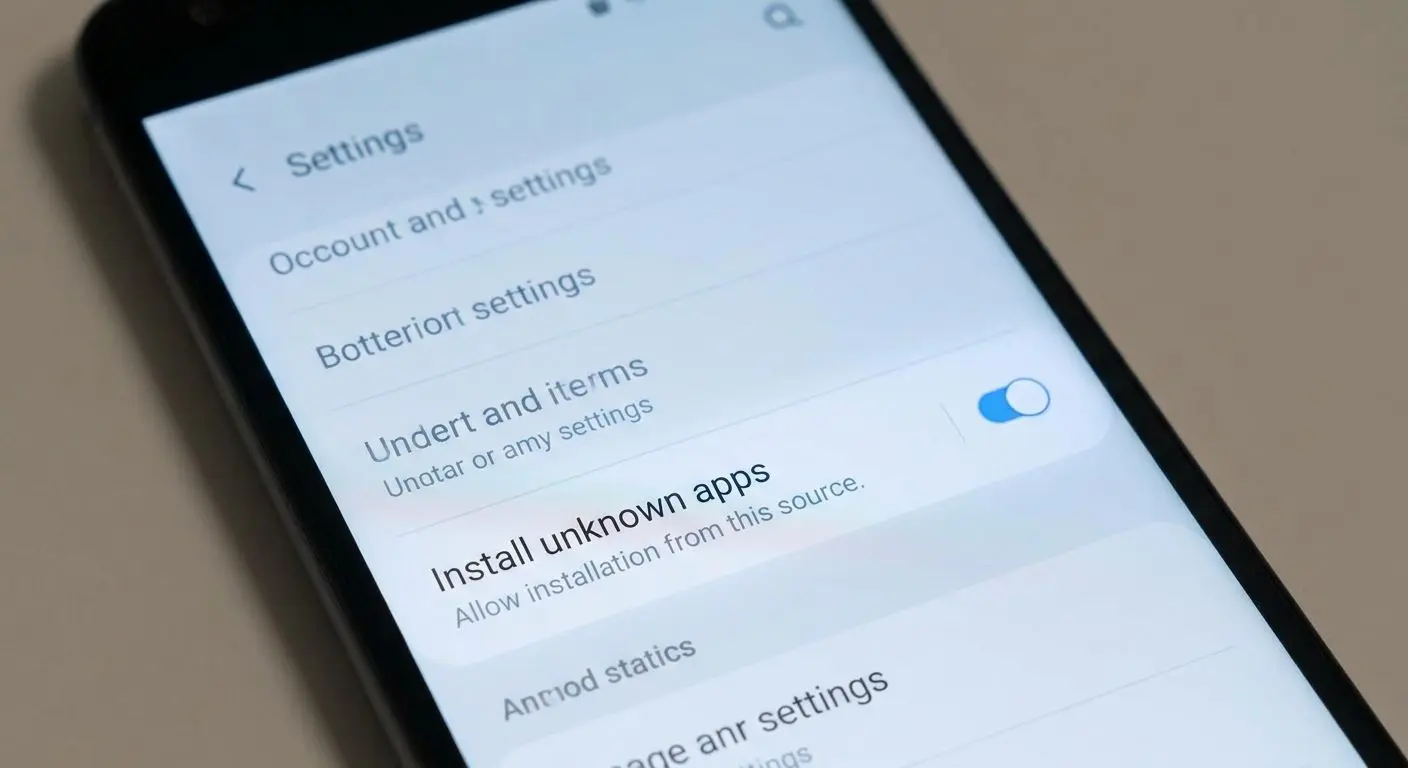 Ajustes de seguridad de Android con opción de orígenes desconocidos resaltada