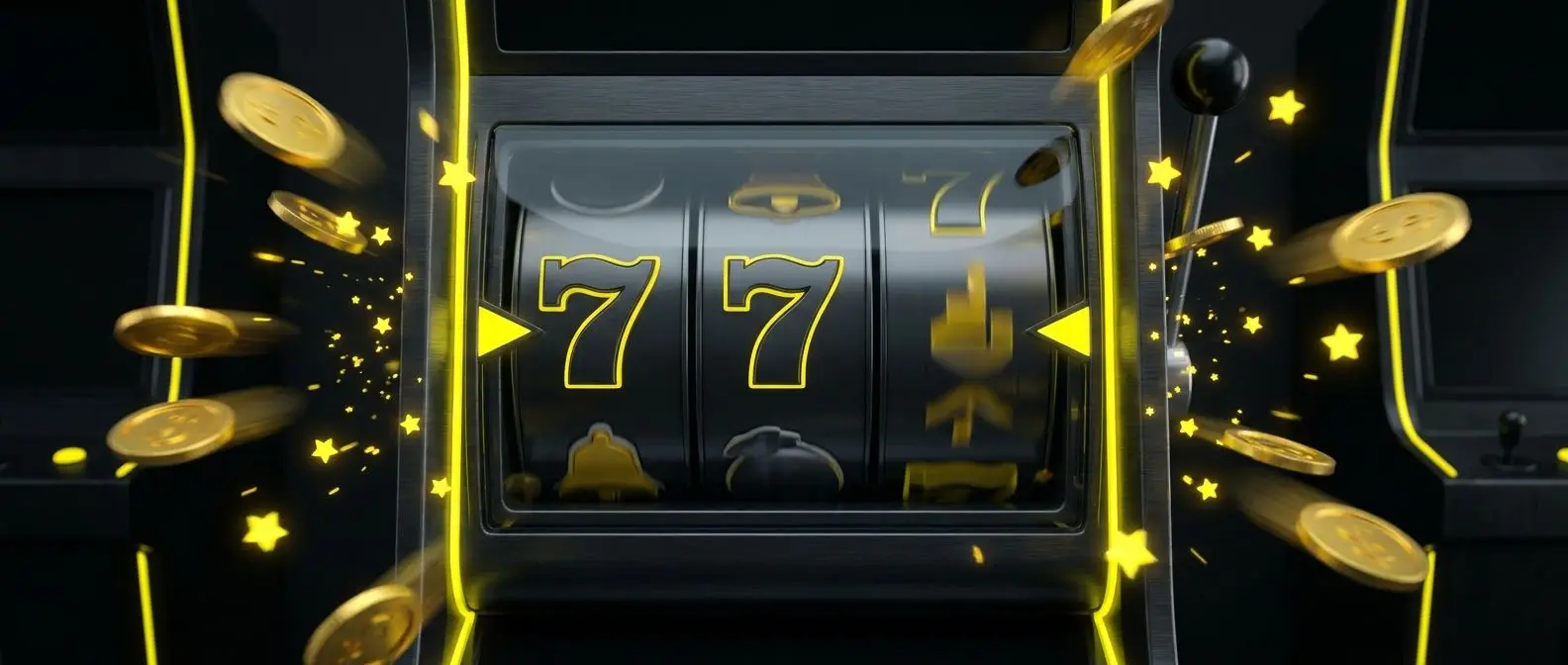 Reels de tragaperras con monedas doradas y estrellas en estilo Bwin