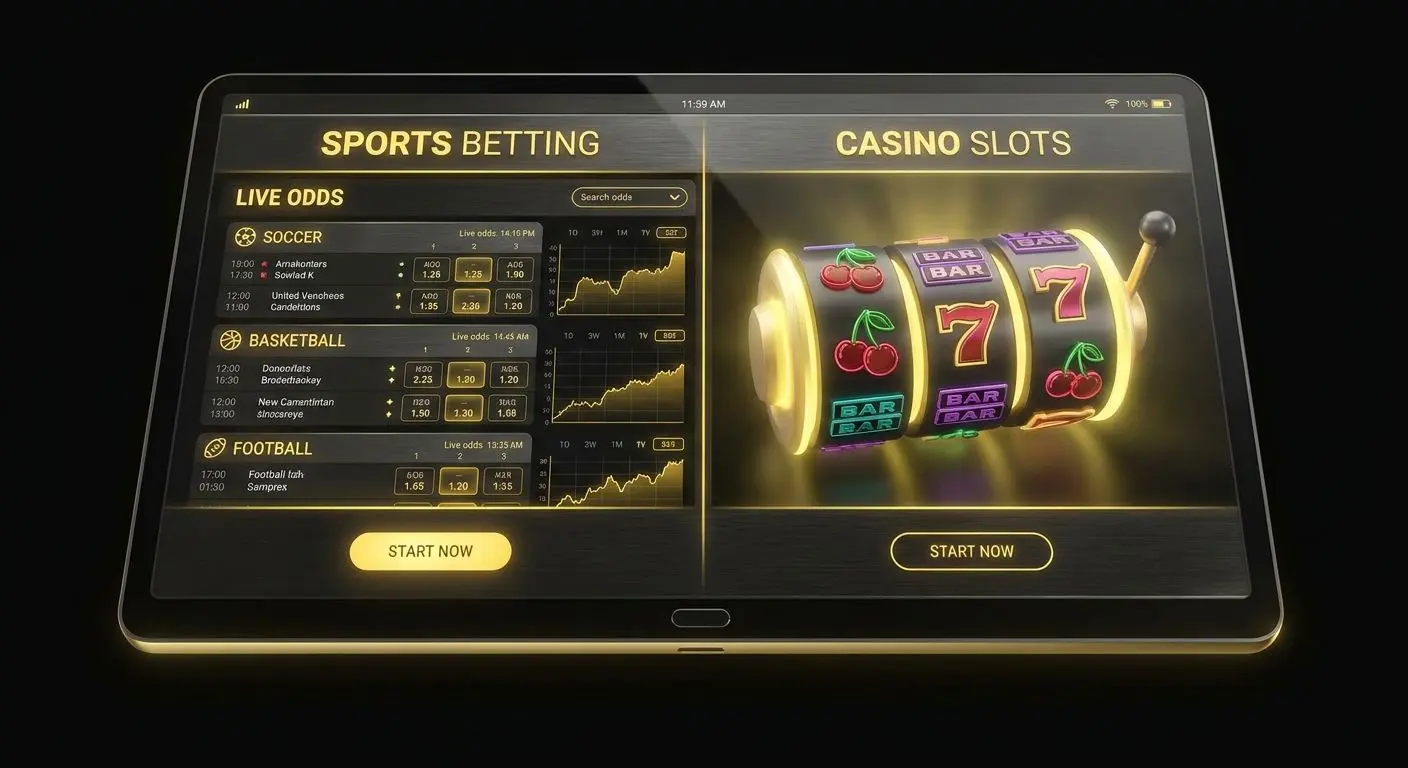 Ilustración de bonos y promociones para apuestas deportivas y casino