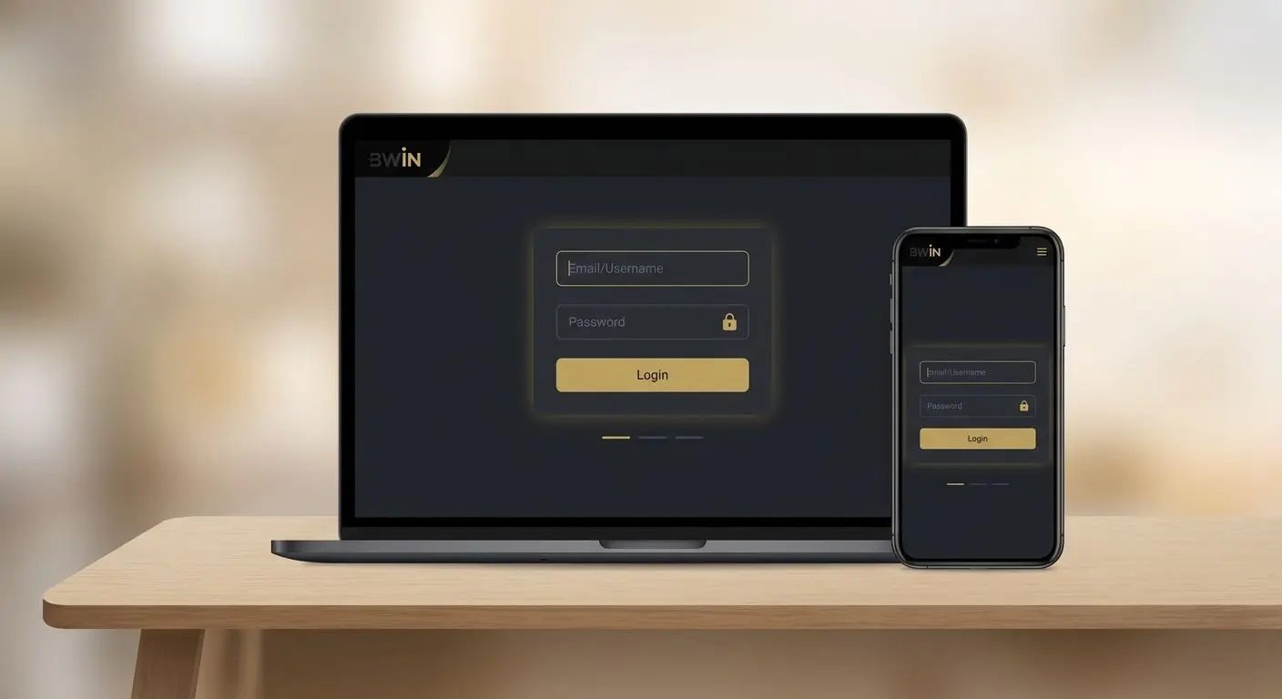 Pantalla de inicio de sesión de bwin con campos de correo y contraseña