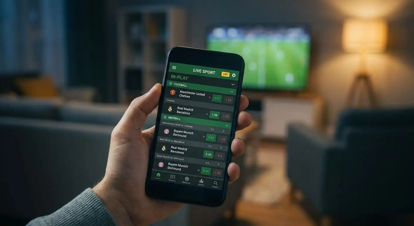 Pantalla de apuestas en vivo en la versión móvil de Bwin