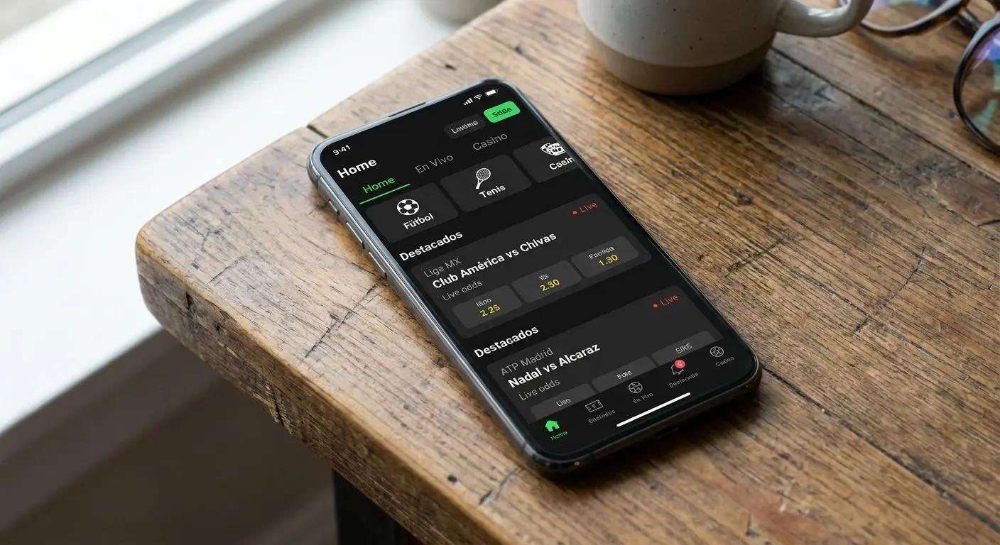 Vista general de Bwin móvil en un smartphone con mercados deportivos