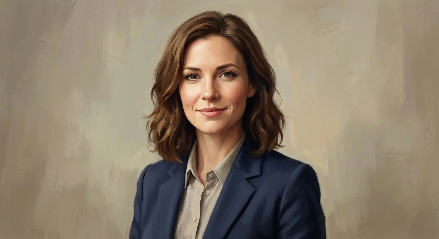 Retrato profesional ilustrado de la autora de la política de privacidad